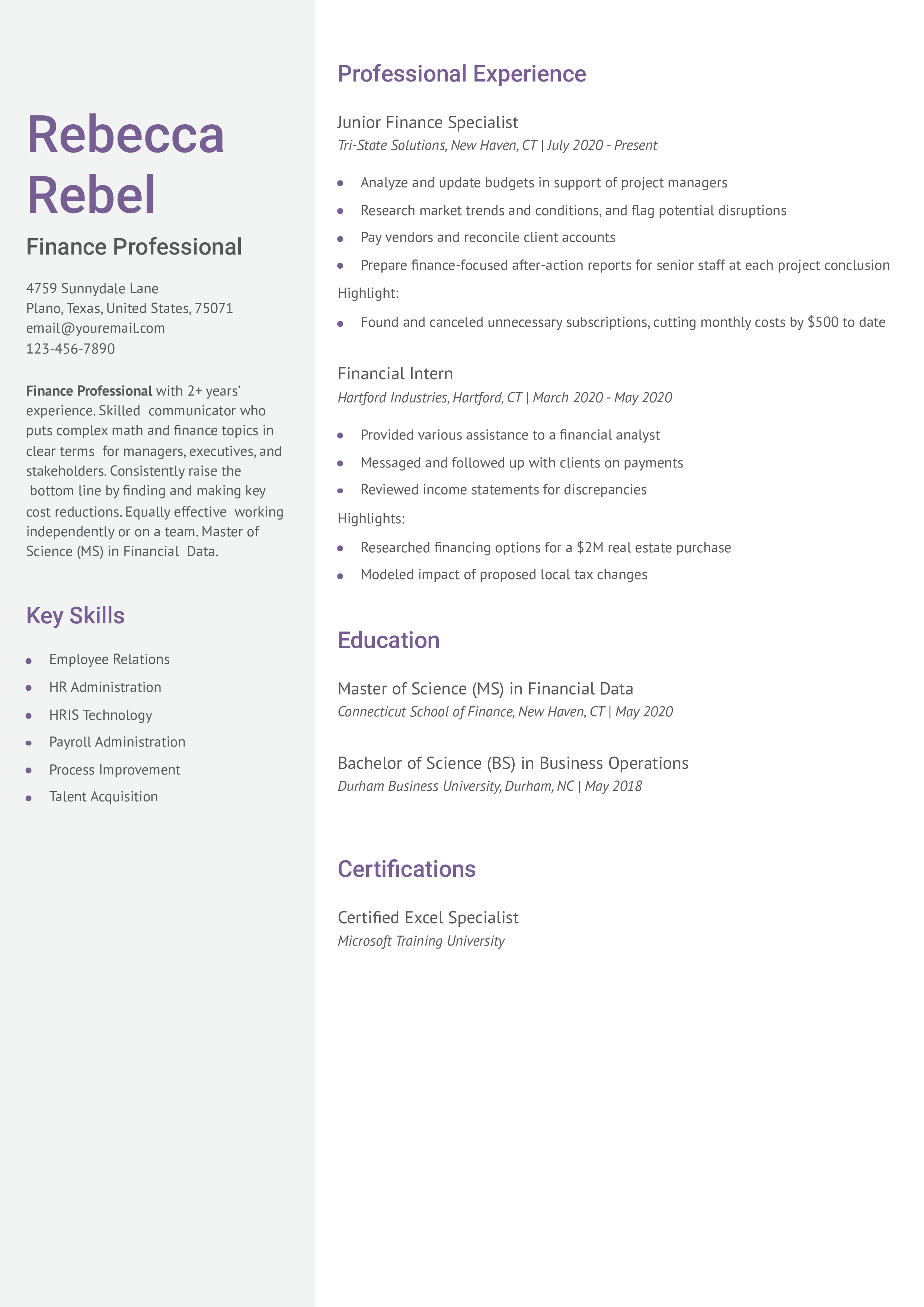 Entry-Level Resume