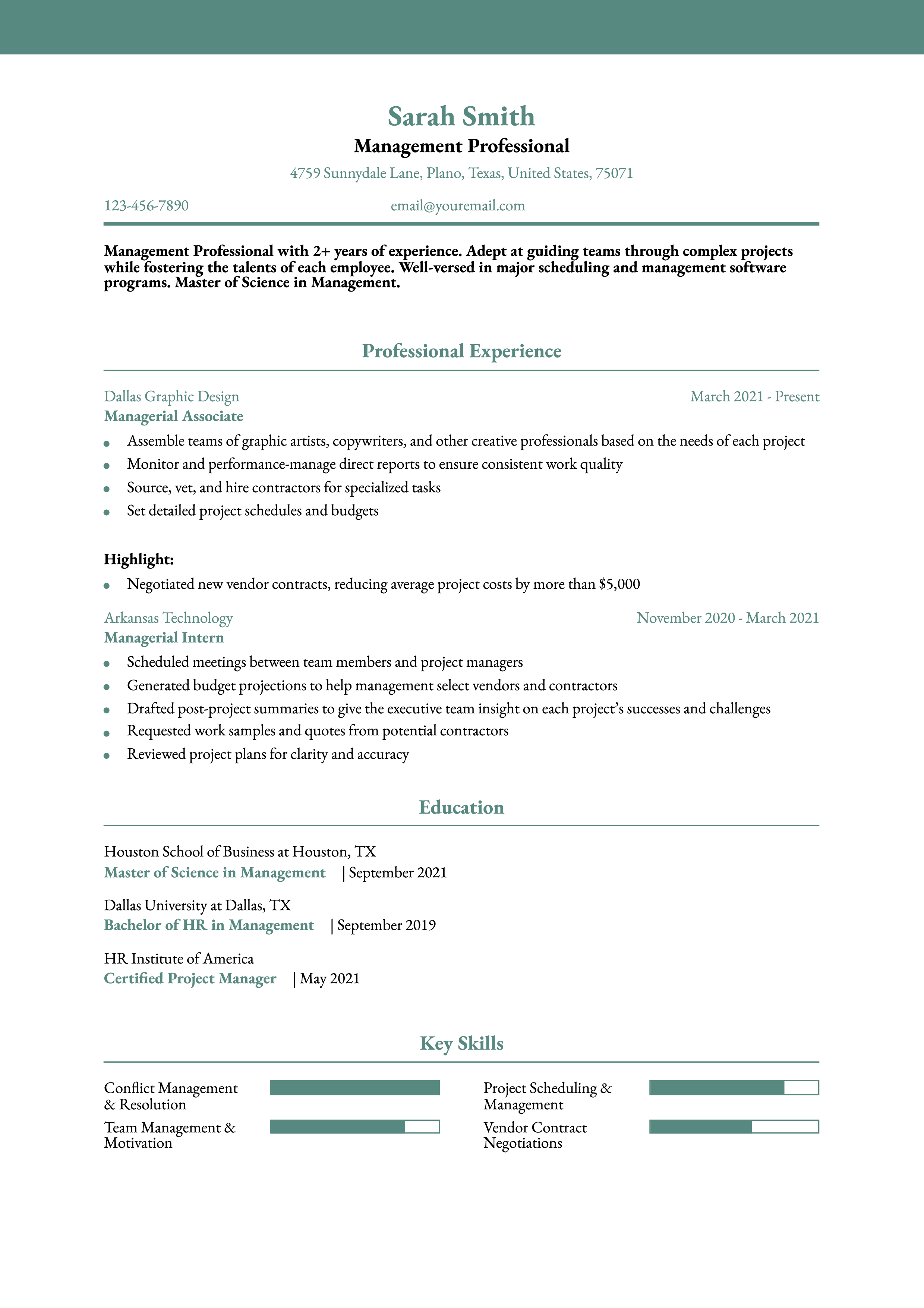 Contemporary Resume Template