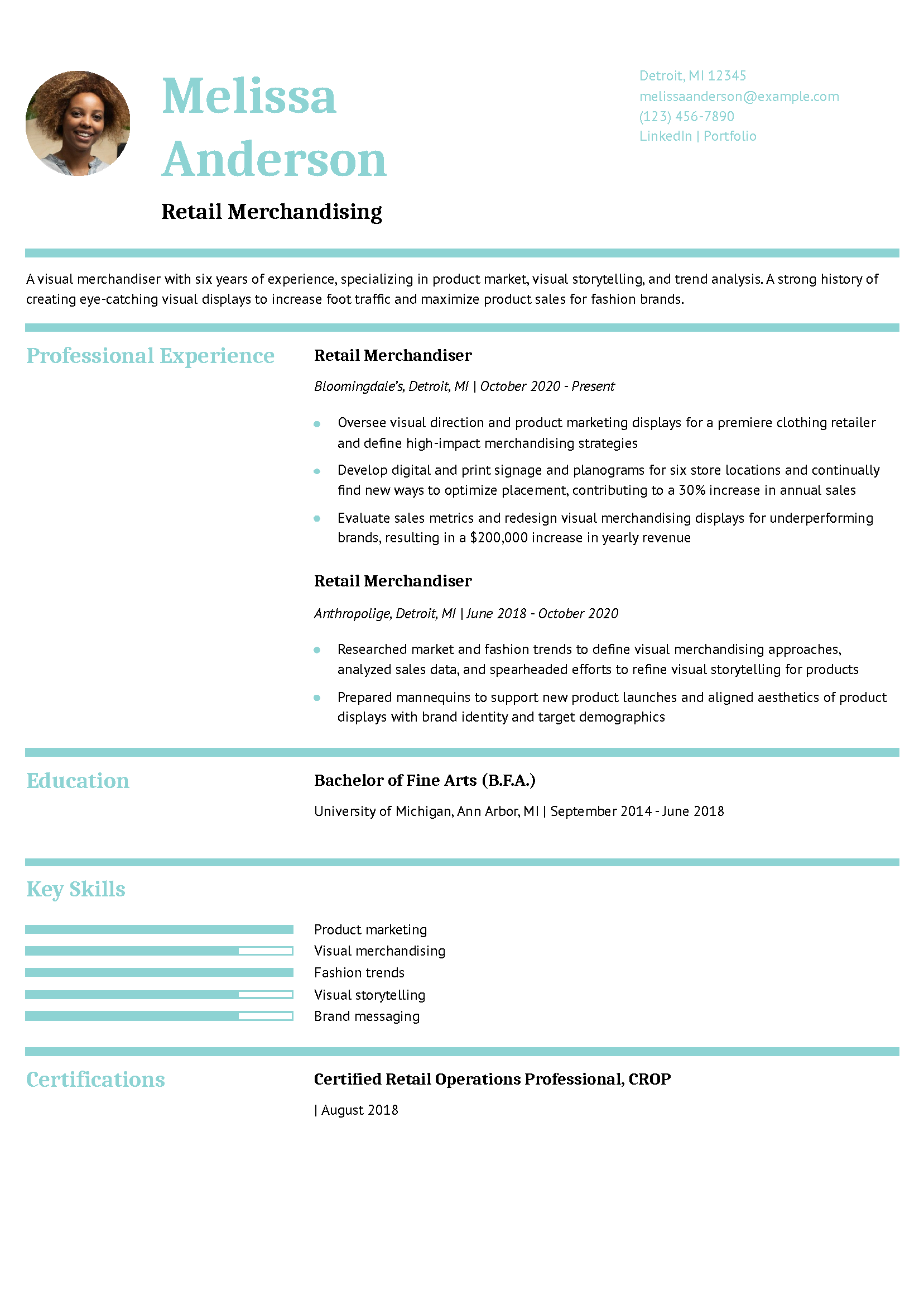 Retail Resume Examples and Templates - Retail Merchandising Resume Example Banner Image