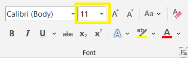 Font size