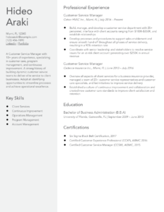 Customer Service Manager Resume Examples and Templates