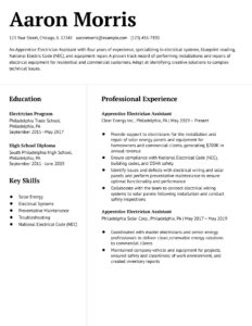 Electrician Assistant Apprentice Resume Examples and Templates Banner Image