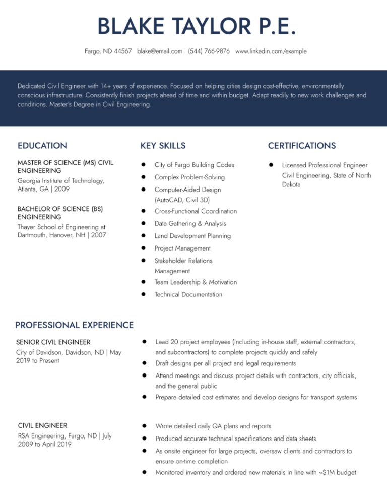 Engineering Resume Examples and Templates Banner Image