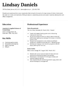 Hair Salon Receptionist Resume Examples and Templates Banner Image