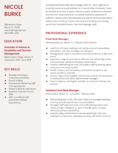 Hospitality Hotel Front Desk Resume Examples and Templates Banner Image