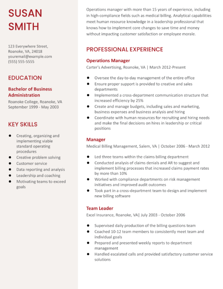 Operations Manager Resume Examples and Templates for 2024