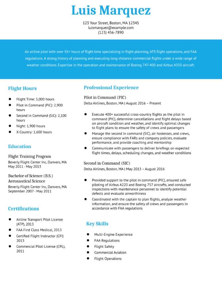 Pilot Resume Examples and Templates Banner Image