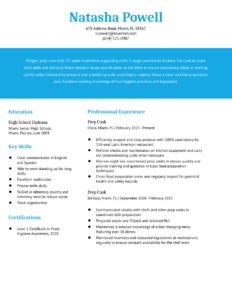 Prep Cook Resume Examples and Templates Banner Image