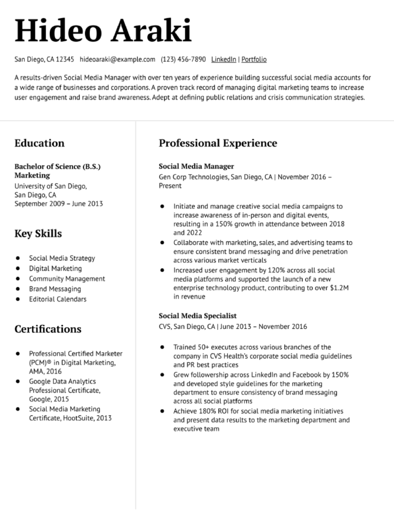 Social Media Manager Resume Examples and Templates for 2024