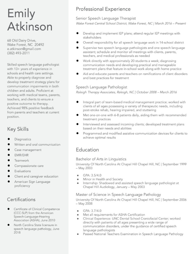 Speech Language Pathologist Resume - Speech Language Pathologist Resume Examples And Templates Banner Image 768x994 