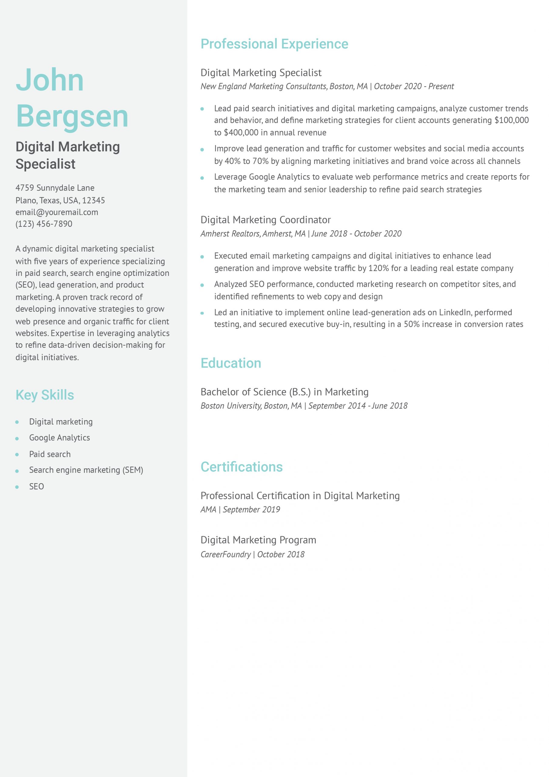 Office Administrator Resume Example