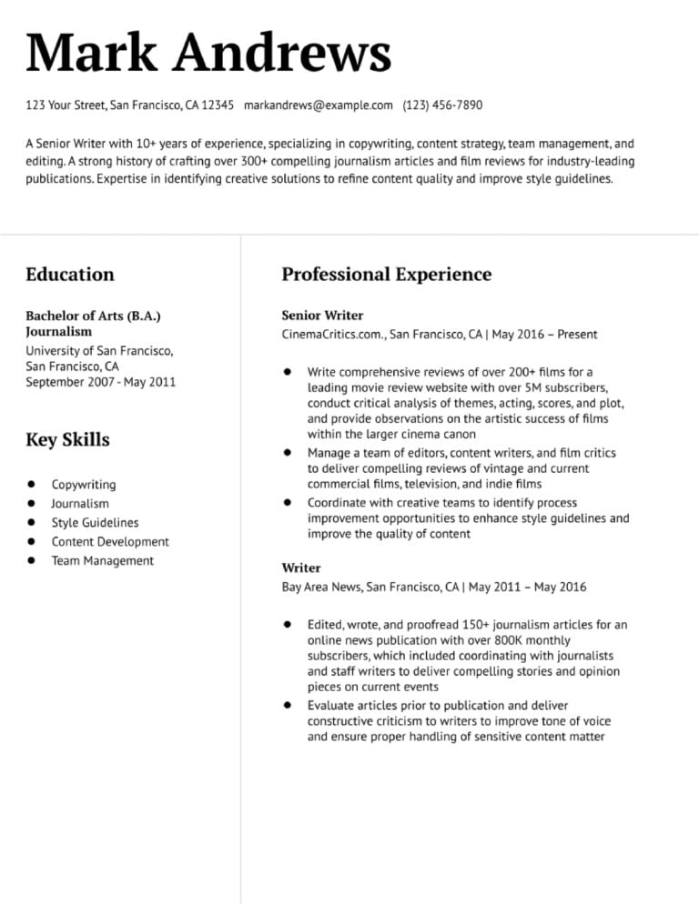 Writer Resume Examples and Templates Banner Image