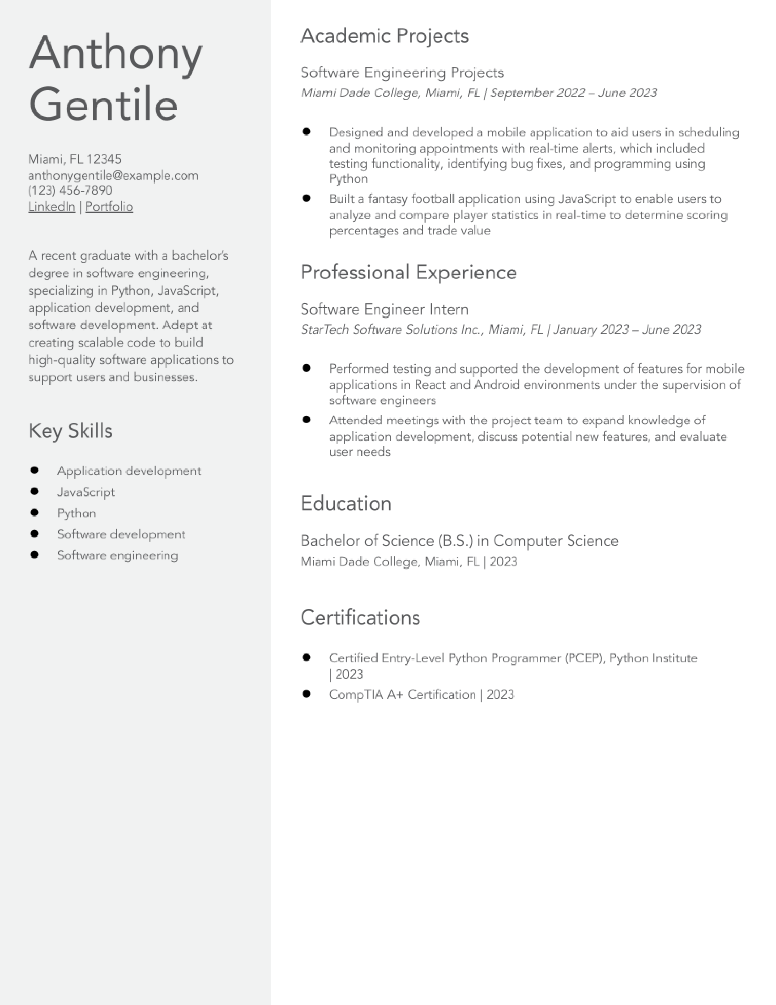 Entry-Level Resume