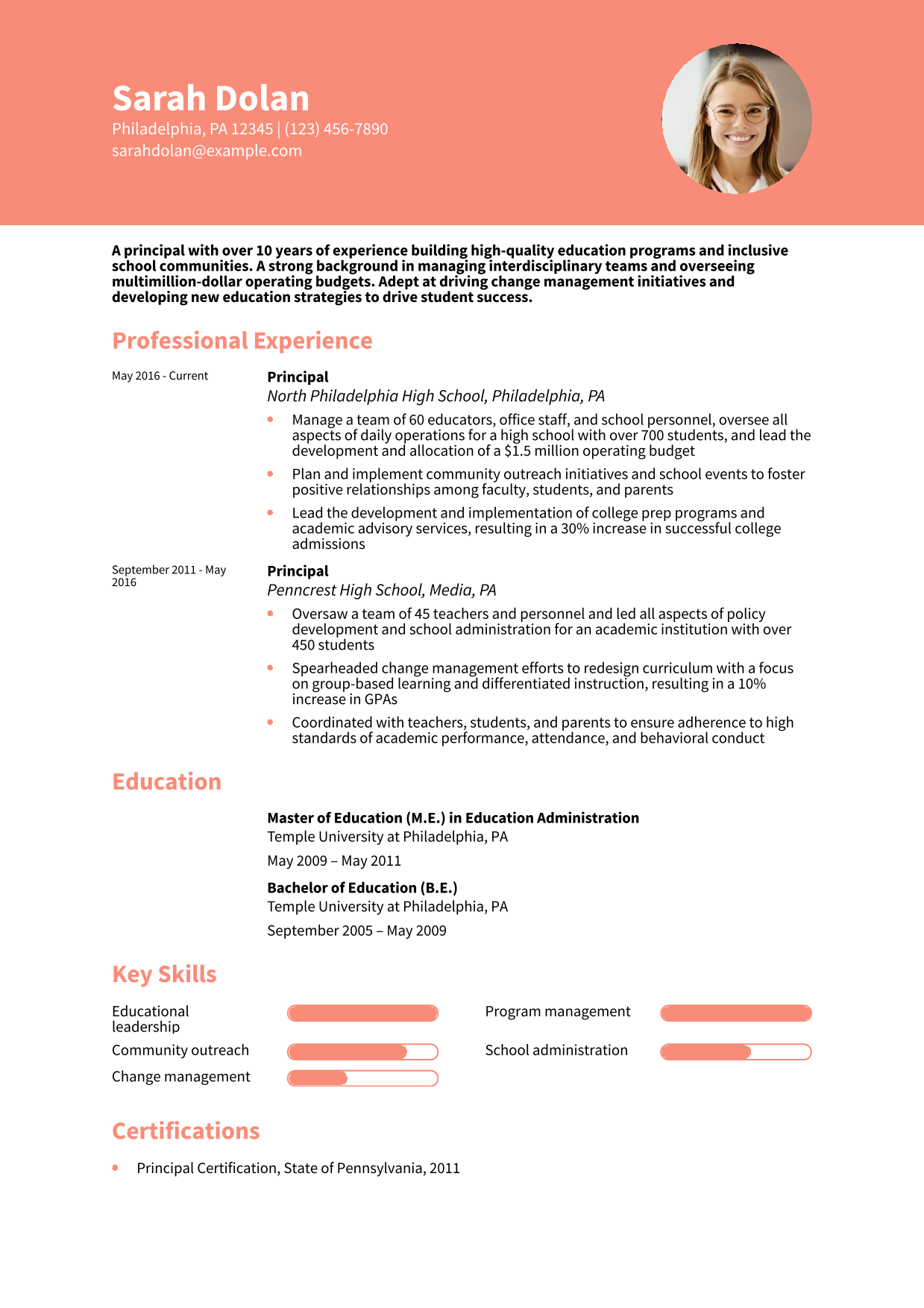 11 Best Education Resume Examples And Templates For 2026 