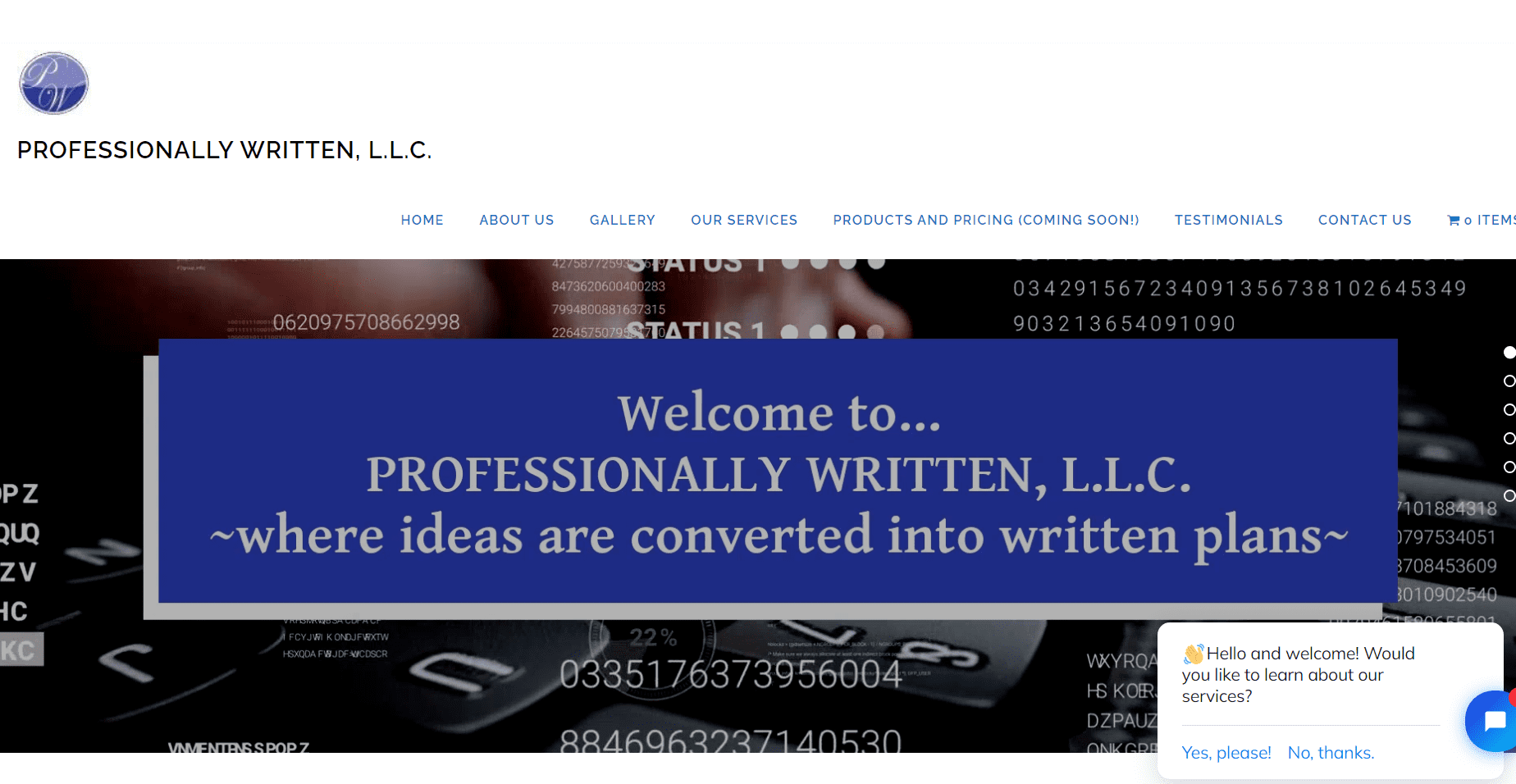 Professionally Written, L.L.C Banner