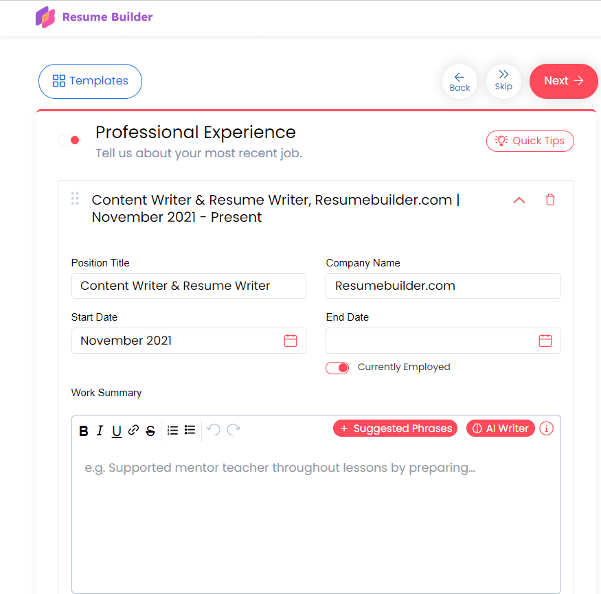 How Much Does Resume Builder Cost - ResumeBuilderApp Screenshot 7 