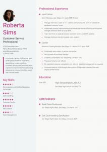 Cashier Resume Examples Mid-Career