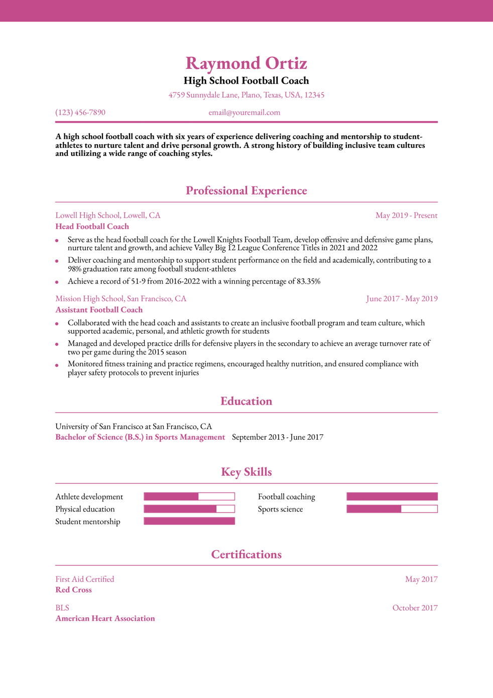 Coaching Mid-Career Resume Example