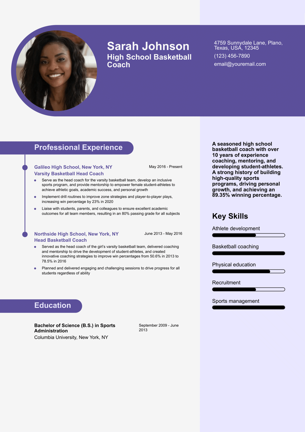 Coaching Senior-Level Resume Example
