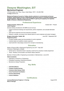 Engineering Resume Examples Entry Level