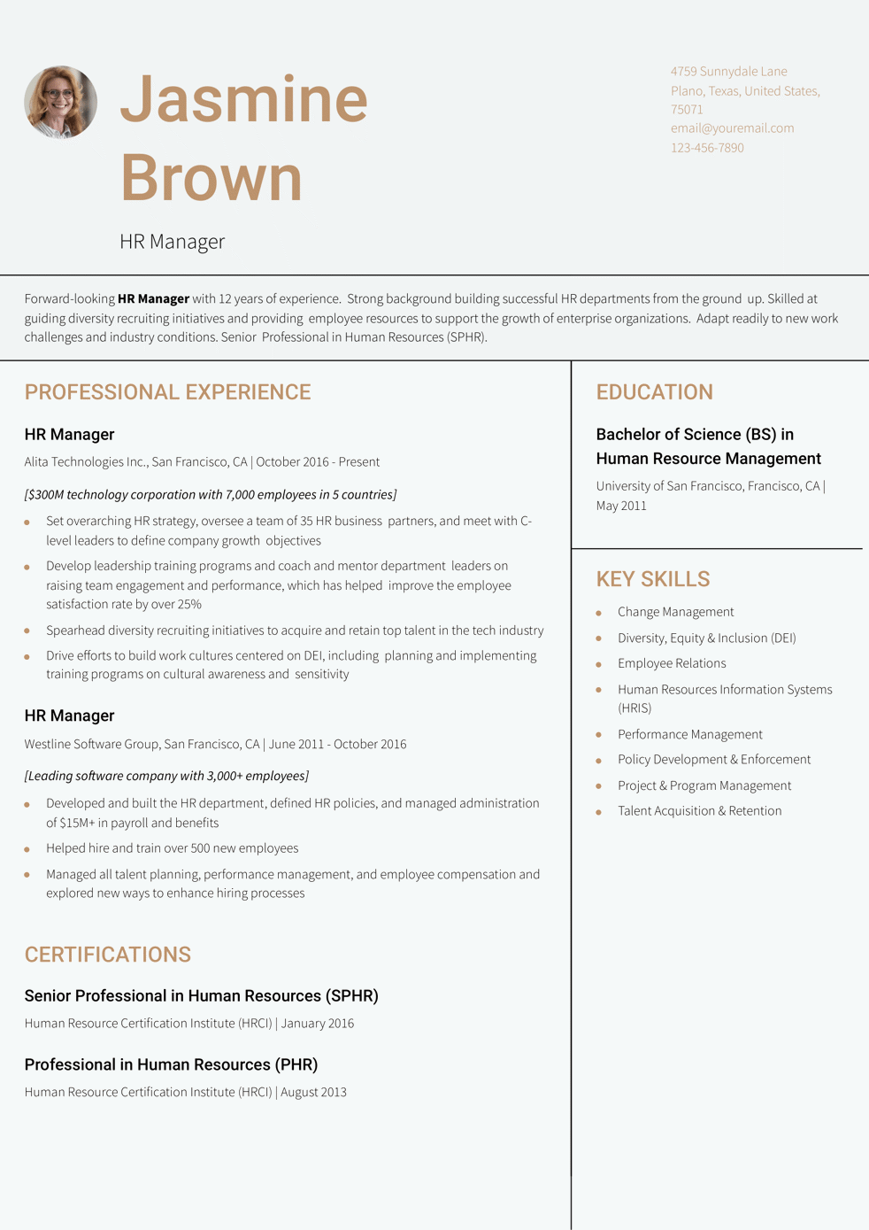 Tech HR Manager Resume
