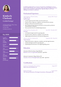 Law and Legal Resume Example