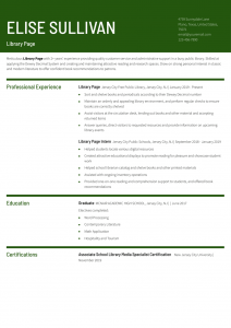 Library Page Resume Examples Entry Level