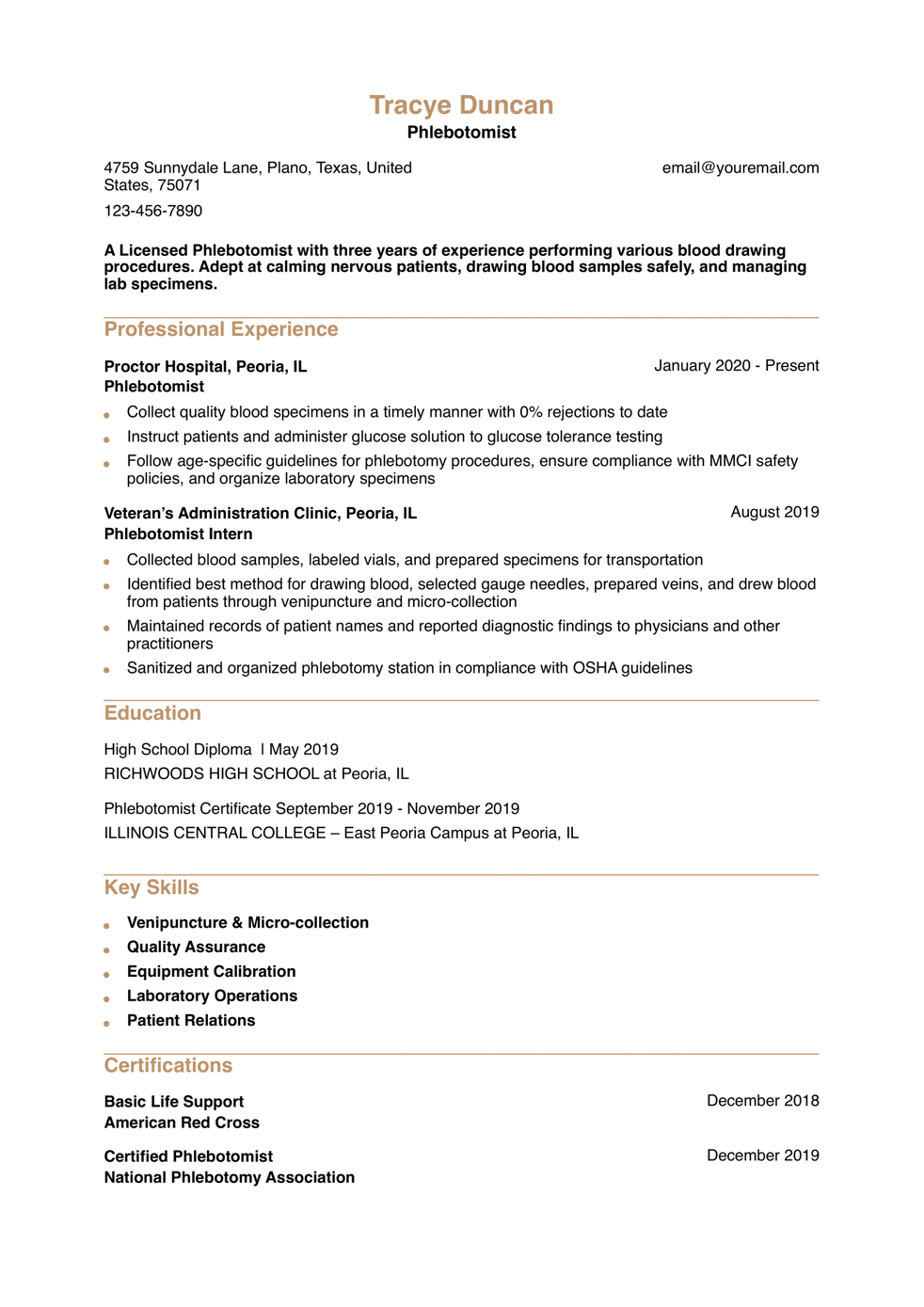 Phlebotomist Resume Examples and - Phlebotomist Resume Examples Entry Level 