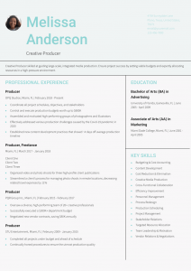 Producer Resume Examples Mid-Career