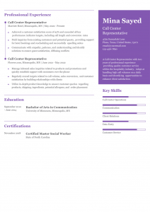 Call Center Representative Resume Examples Entry Level