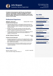 Customer Service Supervisor Resume Examples Entry Level