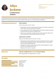 Entry-Level Dental Assistant Resume Example