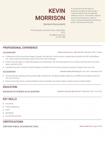 General Accountant Resume Examples Entry Level
