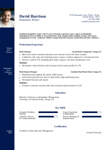 Hospitality Hotel Resume Examples Senior-Level