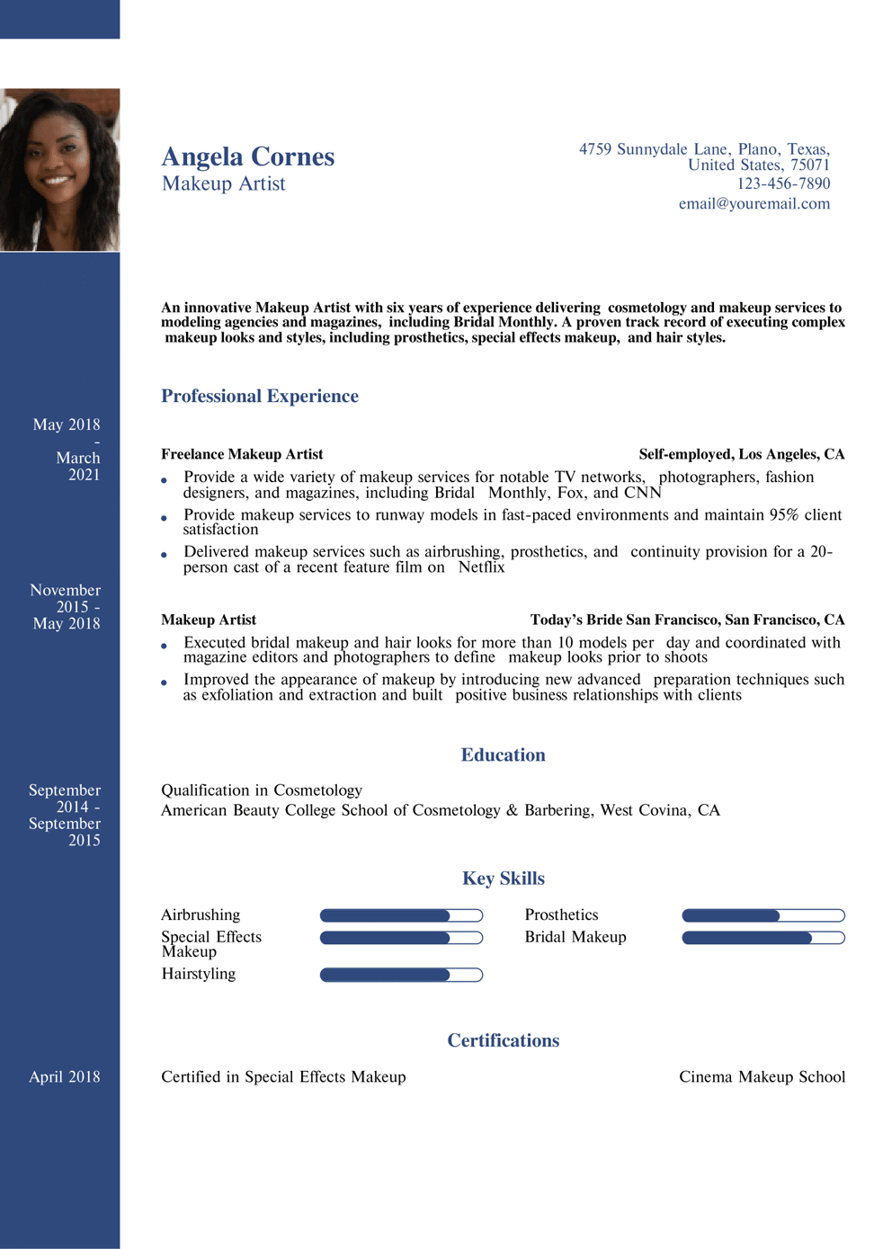Makeup Artist Resume