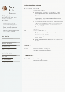 Restaurant Resume Examples Mid-Career