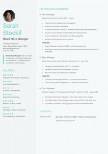 Store Manager Resume Examples Senior-Level