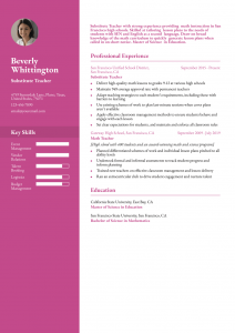 Substitute Teacher Resume Examples Senior-Level