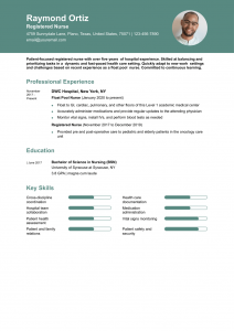 Travel Nurse Resume Examples Entry Level