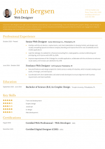 Web Designer Resume Examples Mid-Career