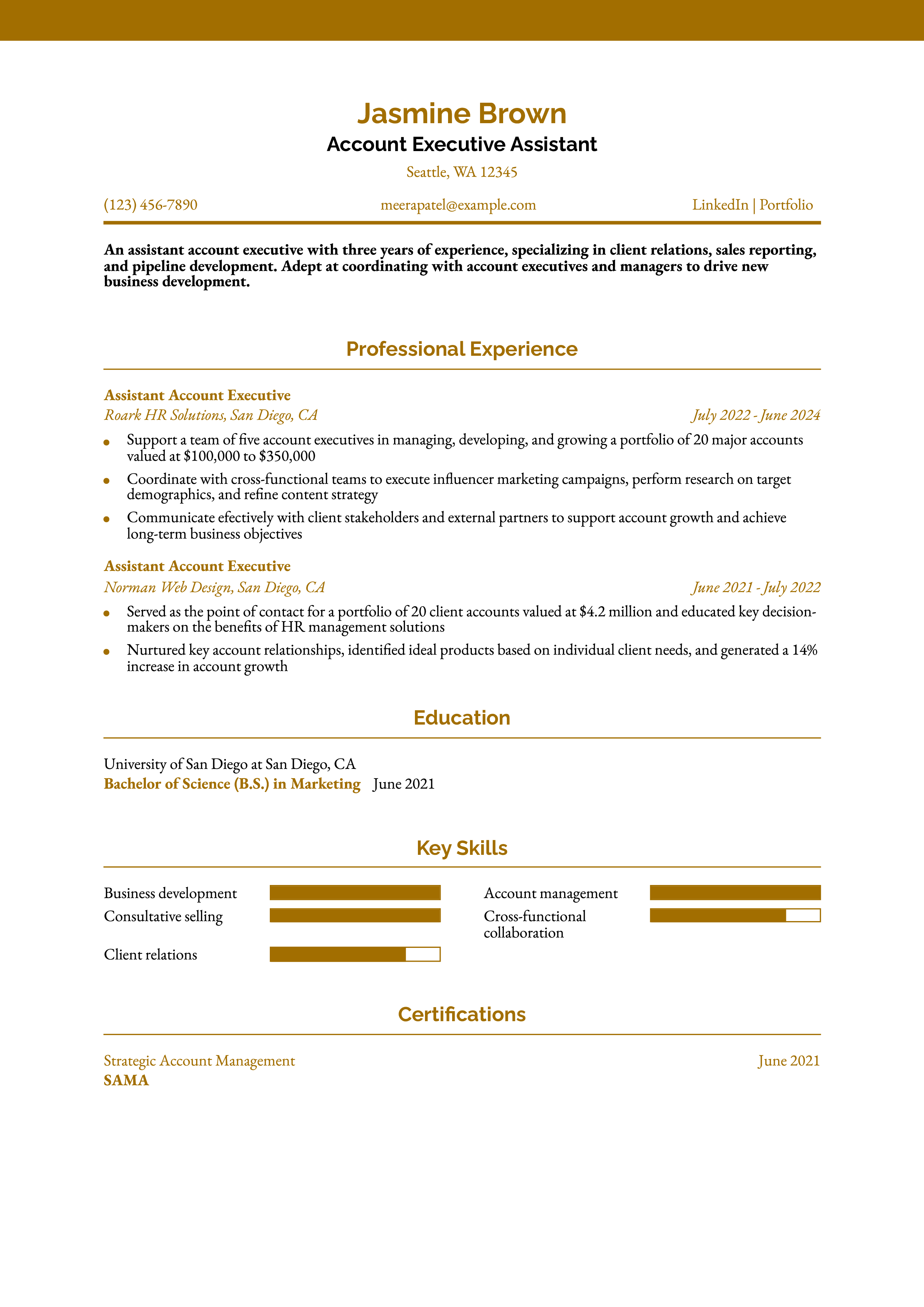 Account Executive Resume Examples and Templates for 2025