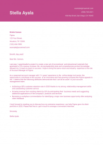 Account Manager Cover Letter Example #3