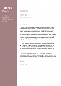 Artist Cover Letter Example #2