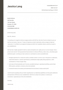 Bartender Cover Letter Example #3