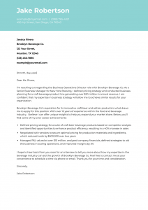 Business Cover Letter Example #3