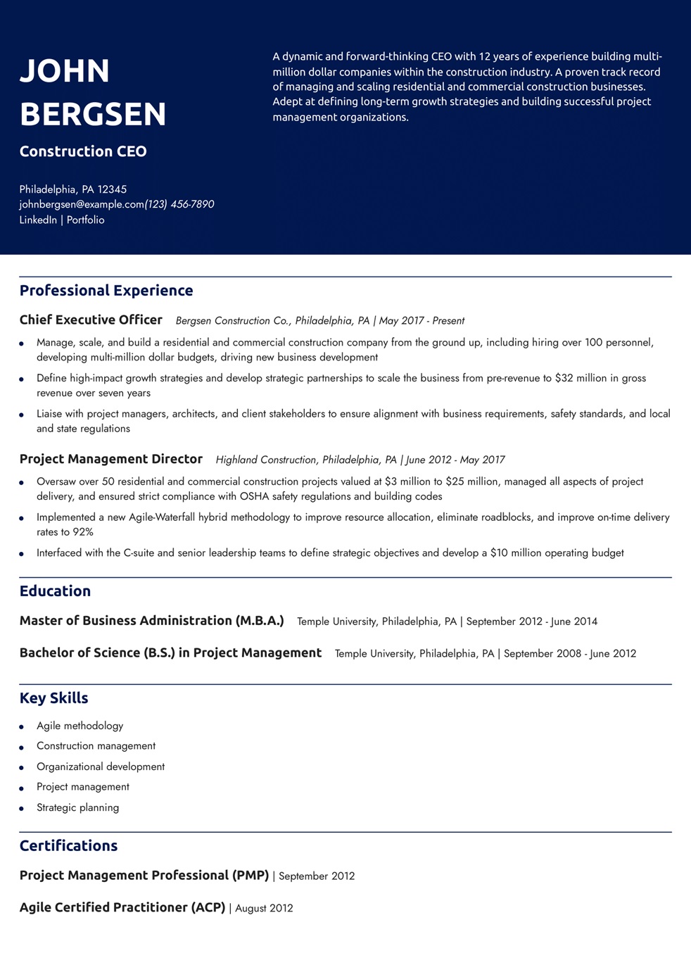 Chief Executive Officer Resume Examples and Templates for 2025