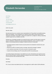 Customer Service Representative Cover Letter Example #3