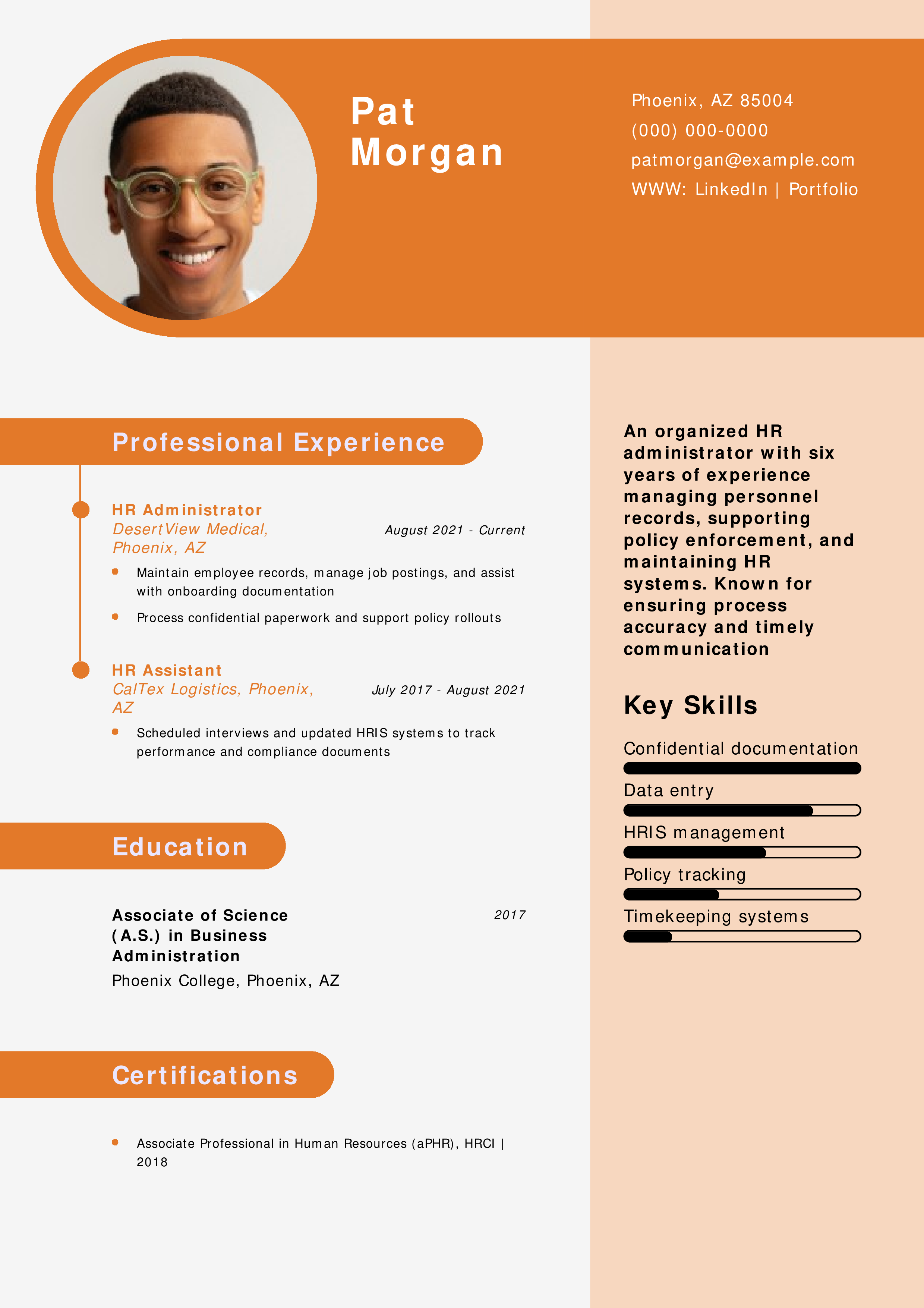 Human Resources Administrator Resume Example
