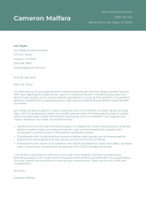 Medical Assistant Cover Letter Example #2