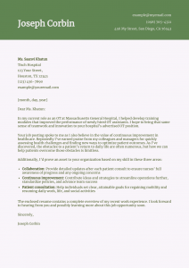 Occupational Therapist Cover Letter Example #3